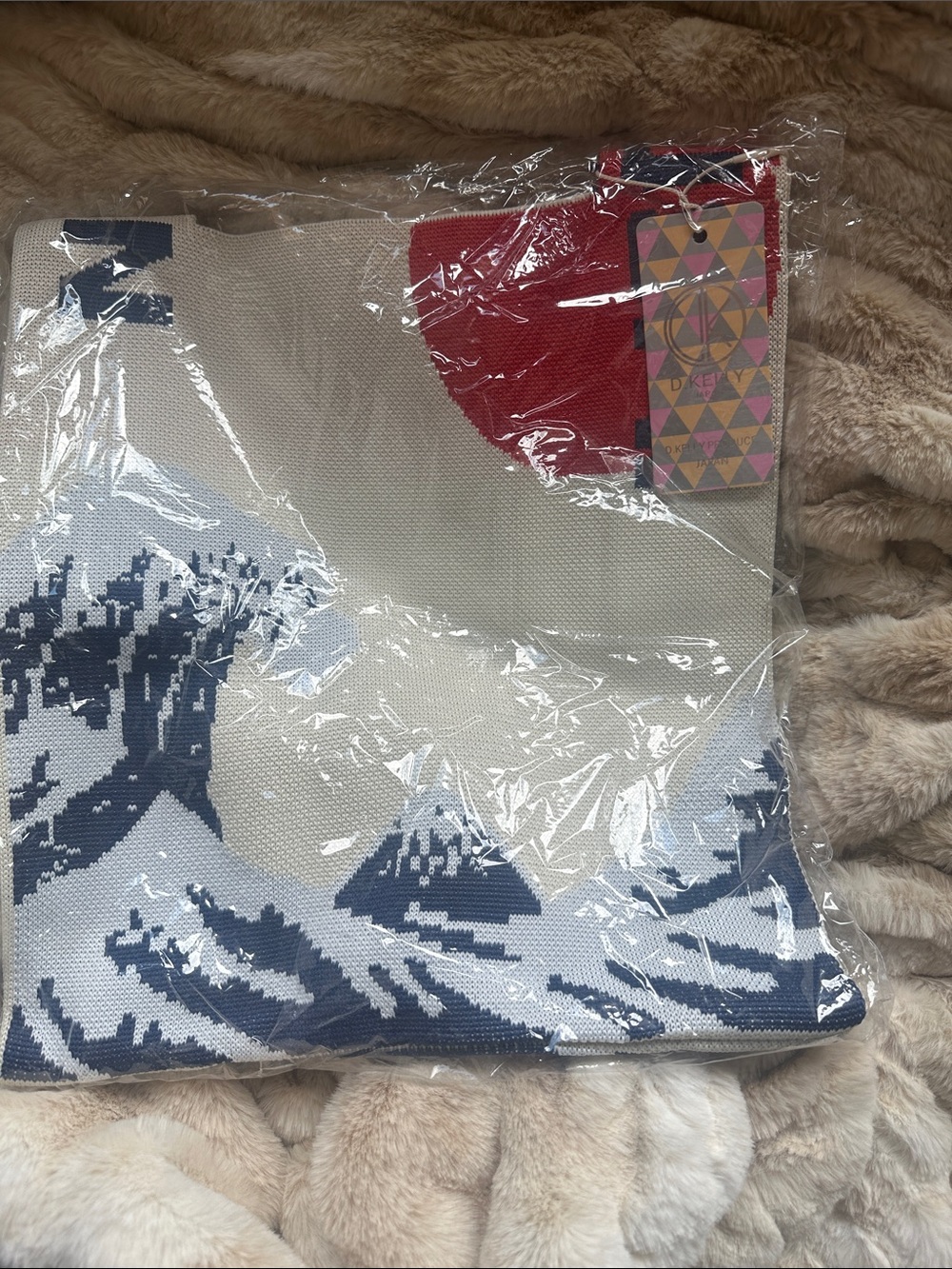 D. Kelly Japan Red & White Knit Tote Bag